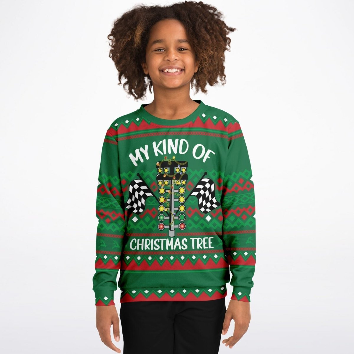 My Kind of Christmas Tree - Athletic Kids/Youth Ugly Christmas Sweater - TreasuredTale