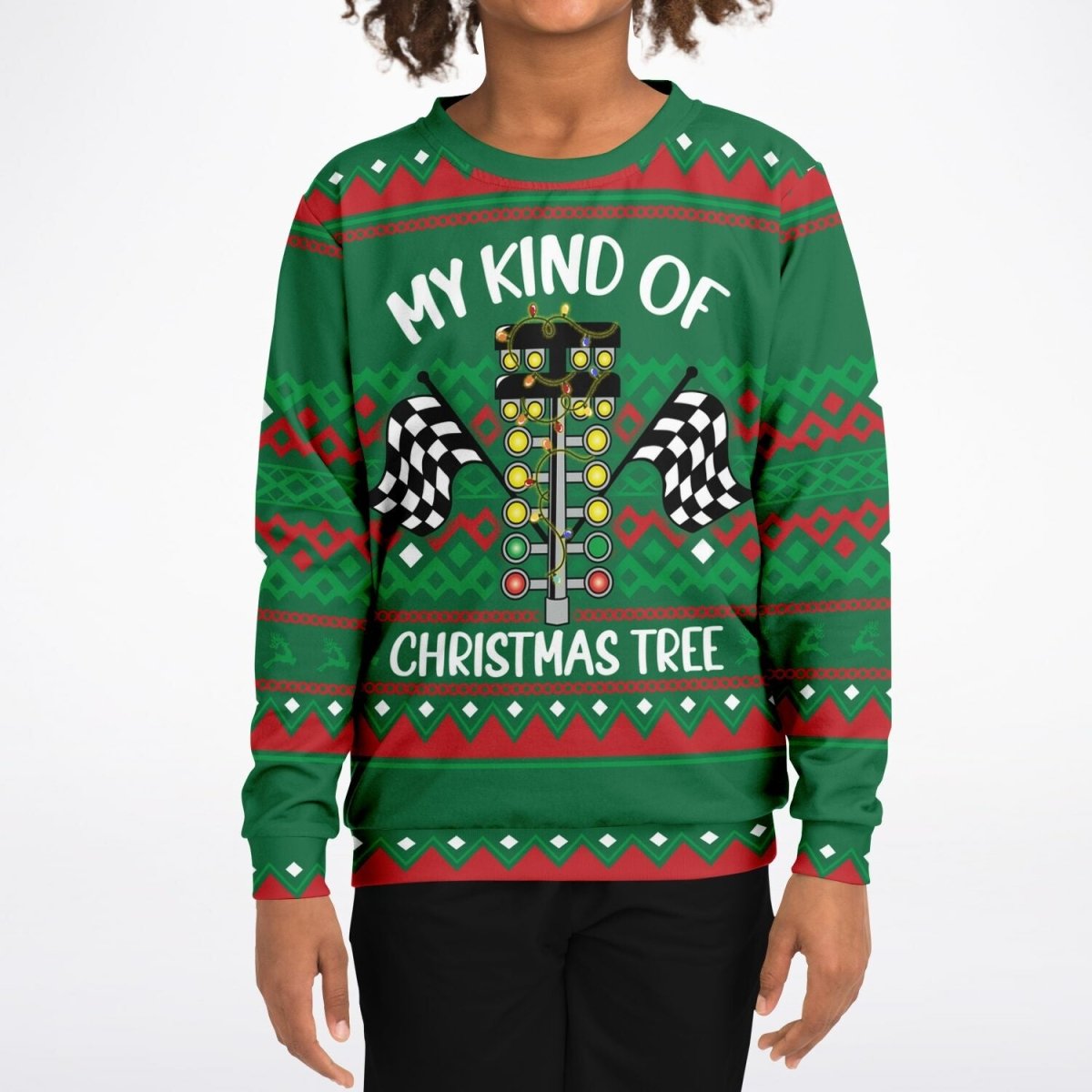 My Kind of Christmas Tree - Athletic Kids/Youth Ugly Christmas Sweater - TreasuredTale