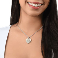 Non - Message Card Engraved Heart Necklace - Dog Mom - TreasuredTale