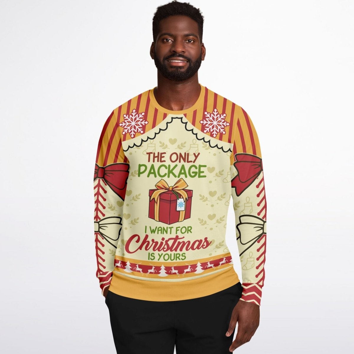 Only Package I Want for Christmas - Athletic Ugly Christmas Sweater Ladies, Men - TreasuredTale