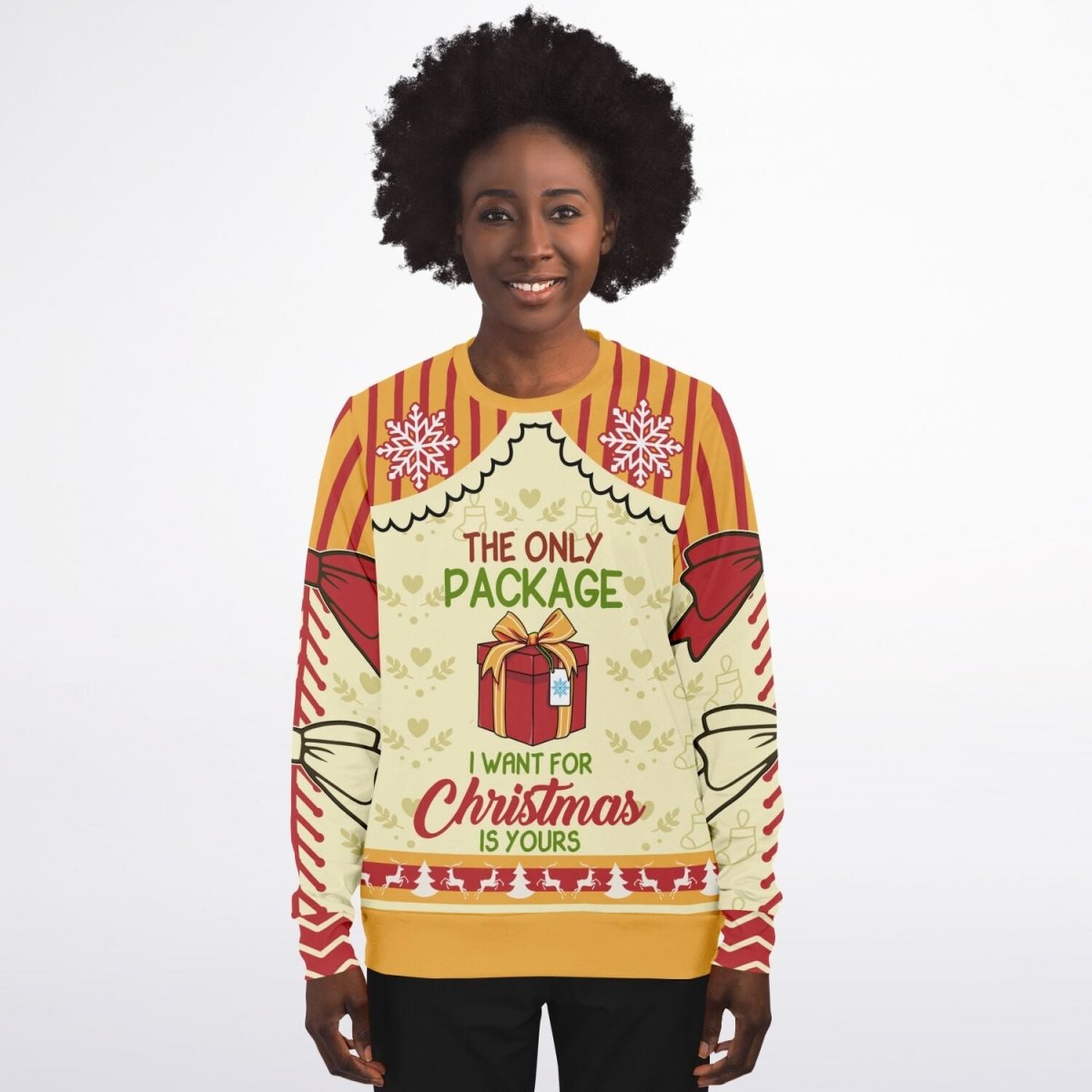 Only Package I Want for Christmas - Athletic Ugly Christmas Sweater Ladies, Men - TreasuredTale