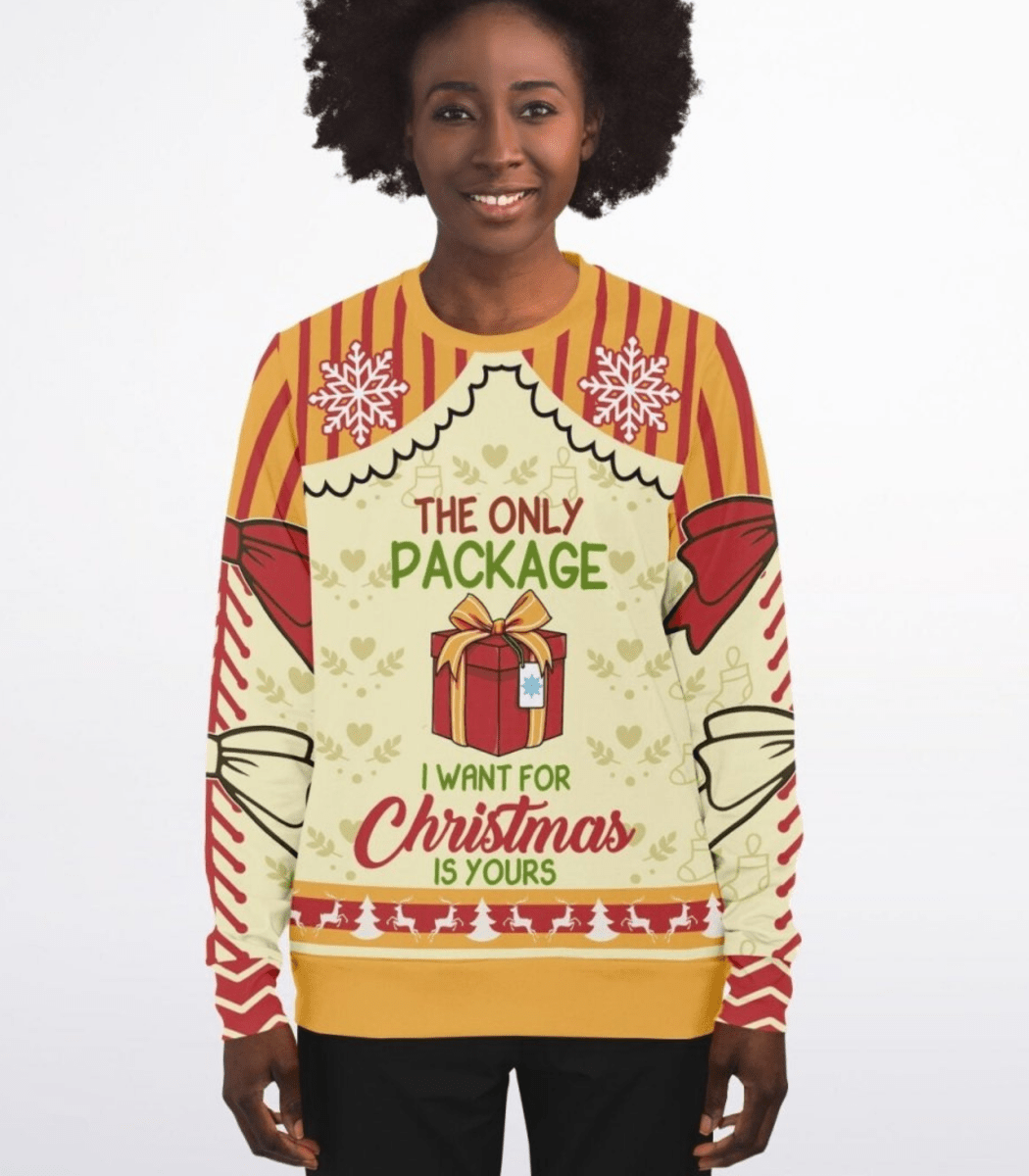 Only Package I Want for Christmas - Athletic Ugly Christmas Sweater Ladies, Men - TreasuredTale