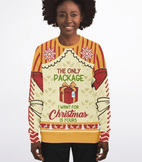 Only Package I Want for Christmas - Athletic Ugly Christmas Sweater Ladies, Men - TreasuredTale
