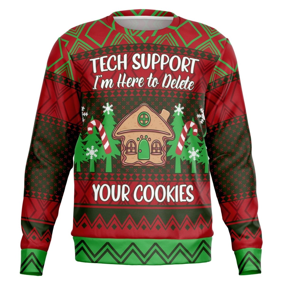 Tech Support - Athletic Ugly Christmas Sweater Men, Ladies - TreasuredTale