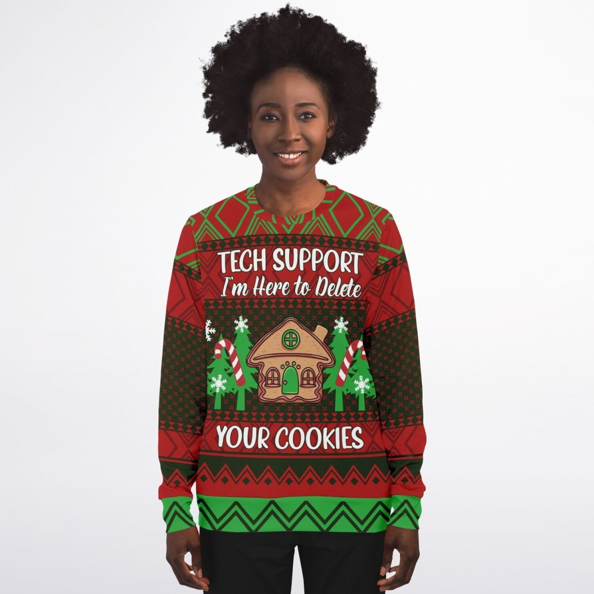 Tech Support - Athletic Ugly Christmas Sweater Men, Ladies - TreasuredTale