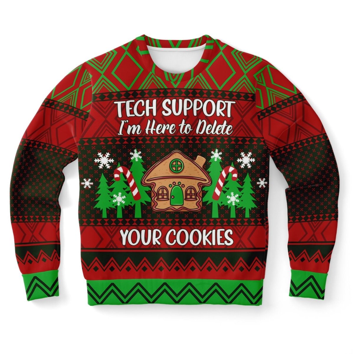 Tech Support - Athletic Ugly Christmas Sweater Men, Ladies - TreasuredTale