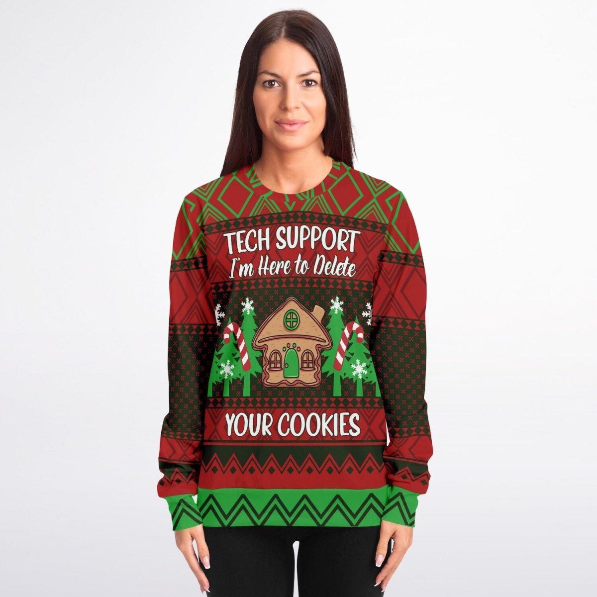 Tech Support - Athletic Ugly Christmas Sweater Men, Ladies - TreasuredTale
