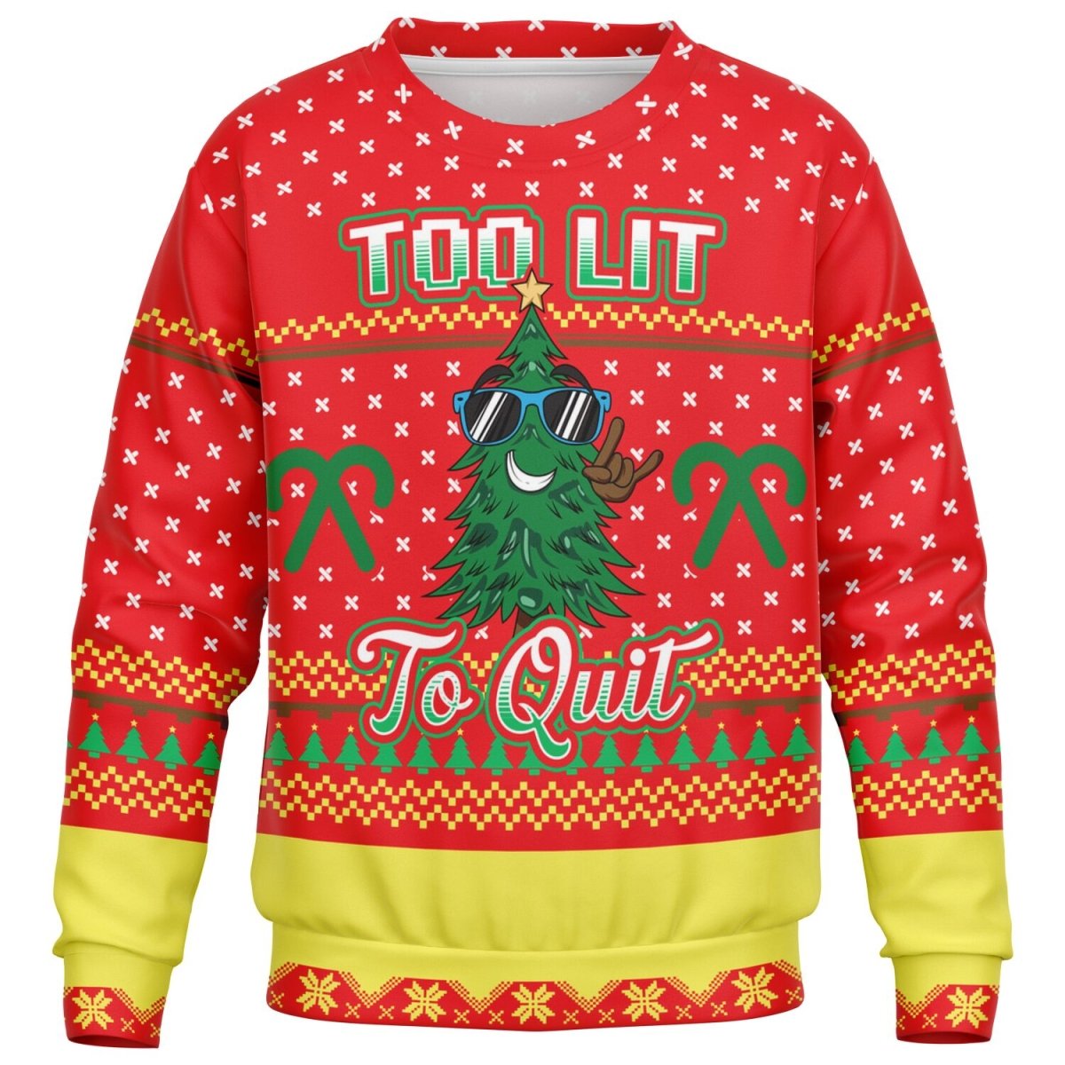Too Lit to Quit - Athletic Kids/Youth Ugly Christmas Sweater - TreasuredTale