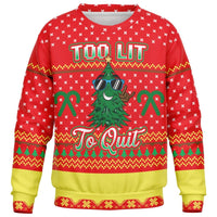 Too Lit to Quit - Athletic Kids/Youth Ugly Christmas Sweater - TreasuredTale