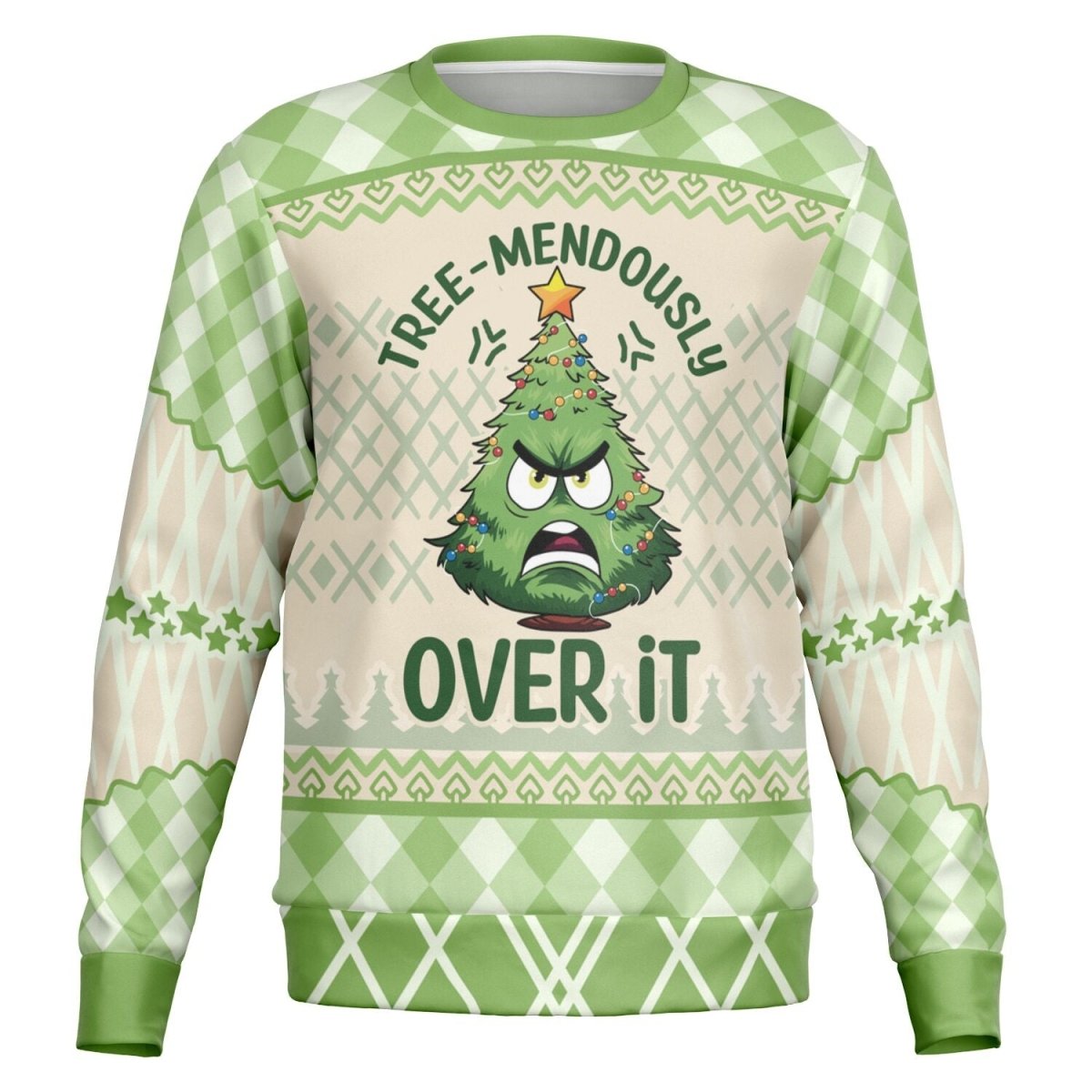 Tree - mendously Over It - Funny Holiday Sweatshirt - TreasuredTale