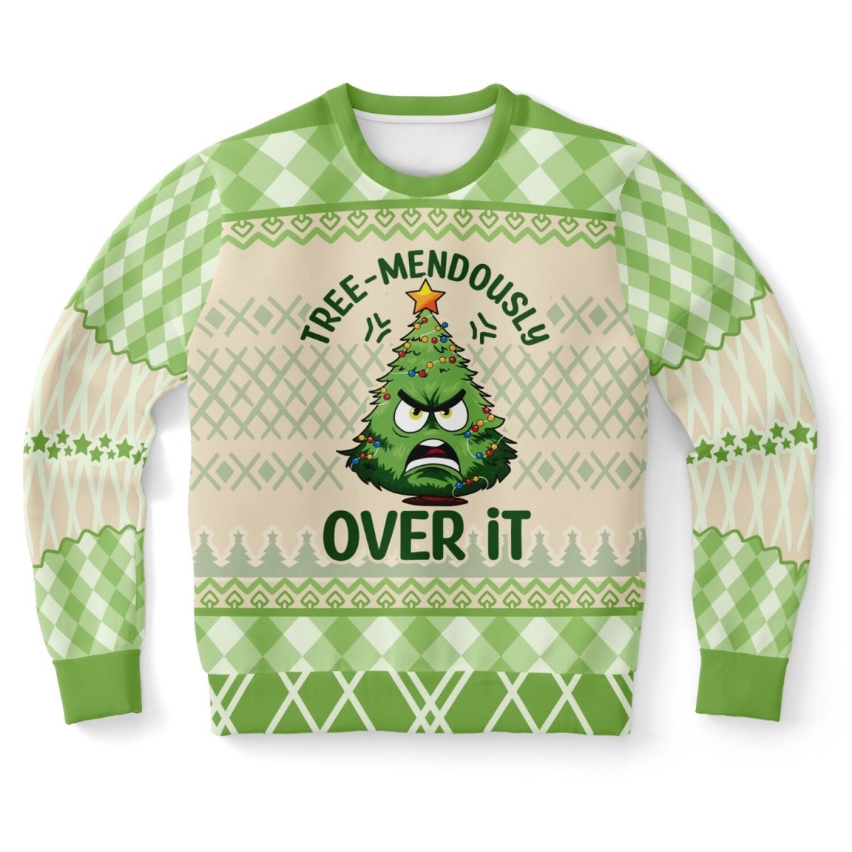 Tree - mendously Over It - Funny Holiday Sweatshirt - TreasuredTale