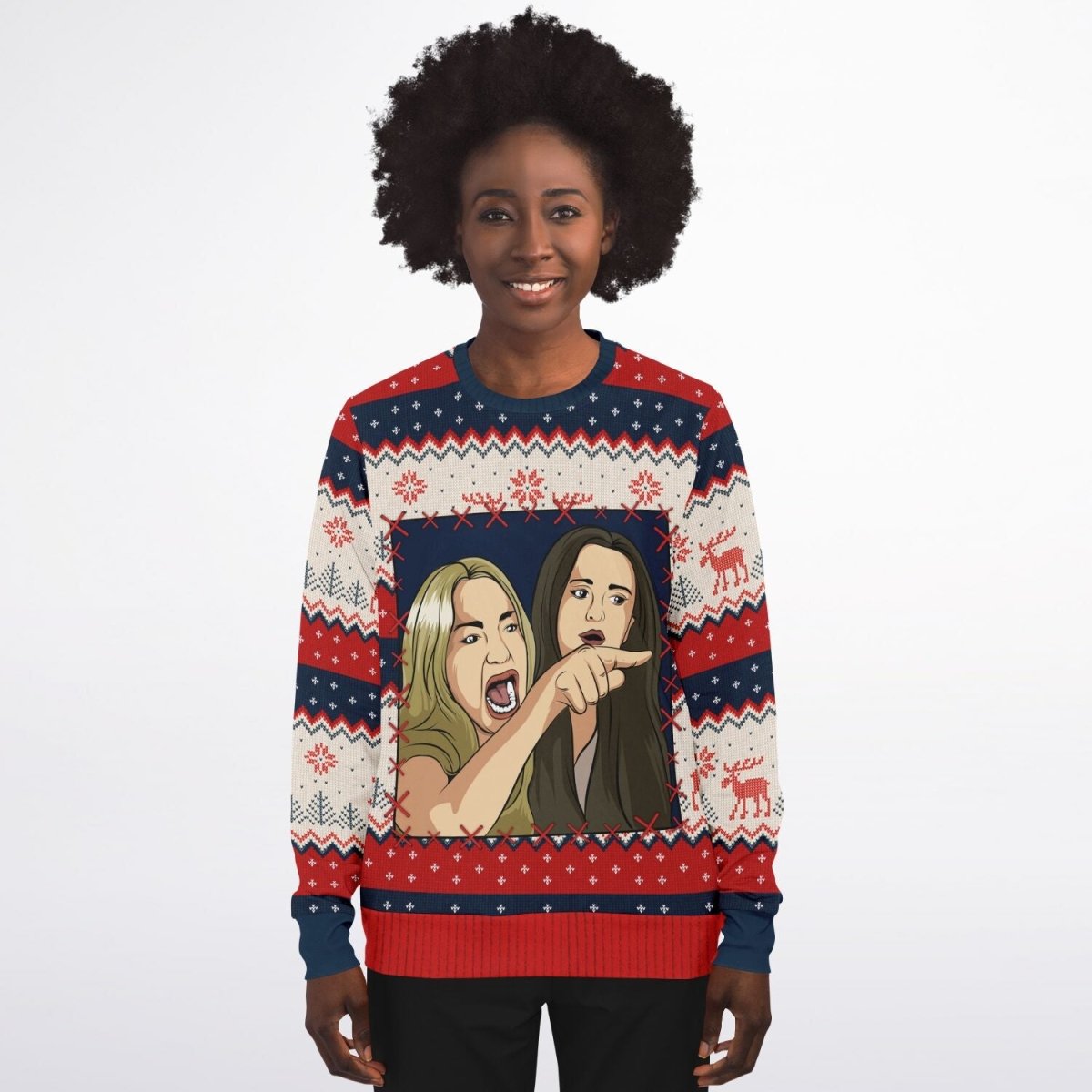 Woman Yells At Cat - Part 1 - Athletic Ugly Christmas Sweater Men, Ladies - TreasuredTale