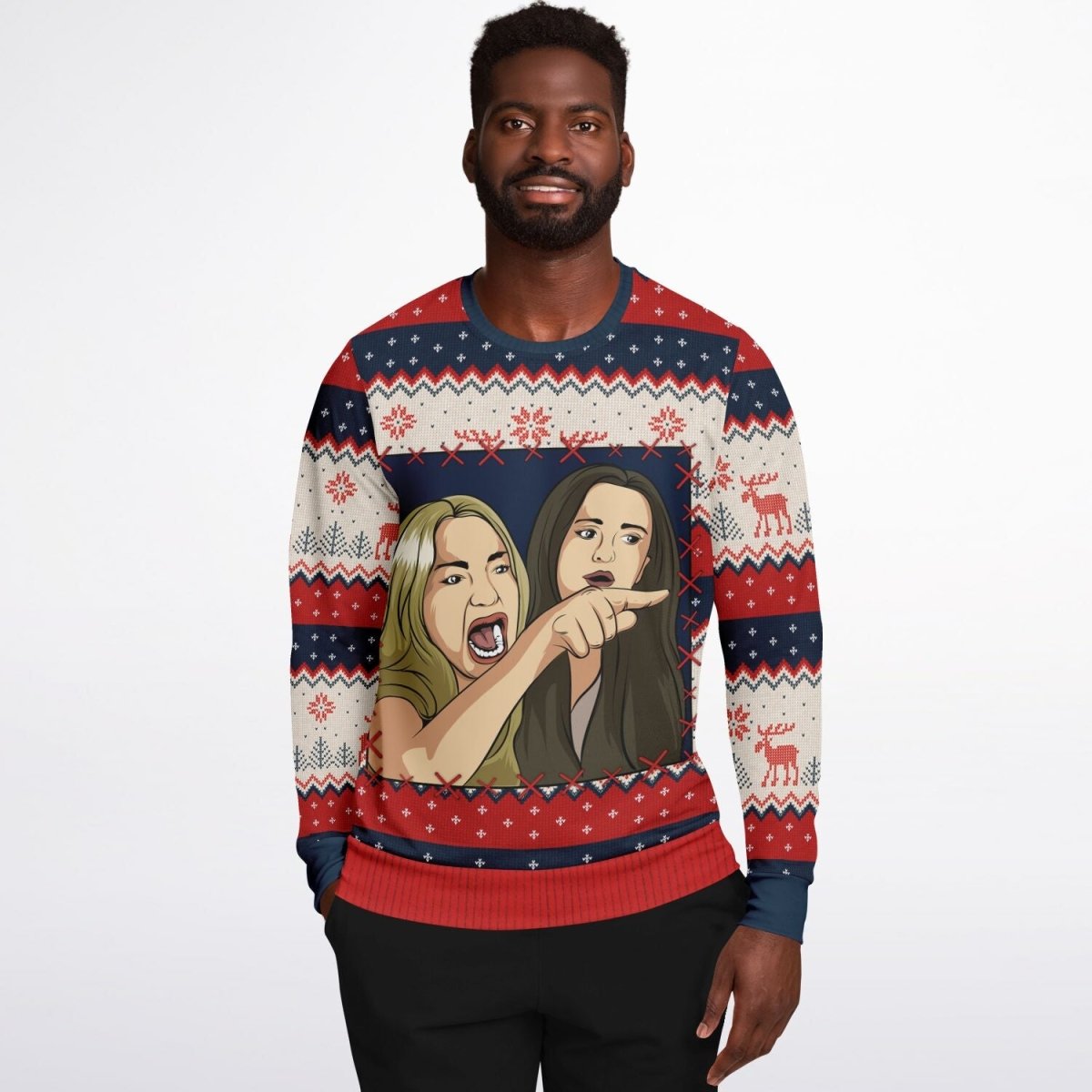 Woman Yells At Cat - Part 1 - Athletic Ugly Christmas Sweater Men, Ladies - TreasuredTale